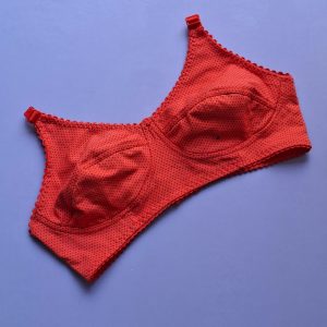 سوتین نخی راحتی خالدار دو لایه قرمز 60 تا 100 تولیدی مرادخانی