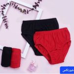 شورت بهداشتی زنانه پک 2عددی قرمز و مشکی سایز لارج تا سه ایکس لارج ،شورتکس نخی زنانه،شورتکس زنانه