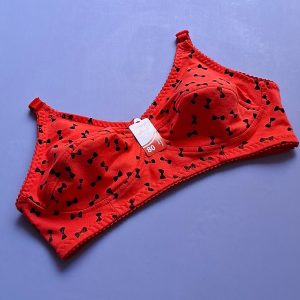سوتین نخی پاپیونی قرمز دولایه کیفیت عالی 60تا100 تولیدی مرادخانی