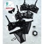 ست سوتین و شورت مشکی توری سایز 70تا90،ست سوتین فنردار،ست شورت و سوتین مشکی