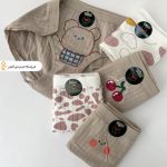 شورت زنانه عروسکی نخی وارداتی خرس آلبالویی 34 تا 40