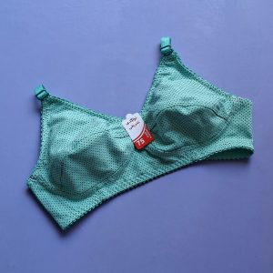 سوتین نخی خالدار راحتی فیروزه ای دو لایه 60 تا 100 تولیدی مرادخانی