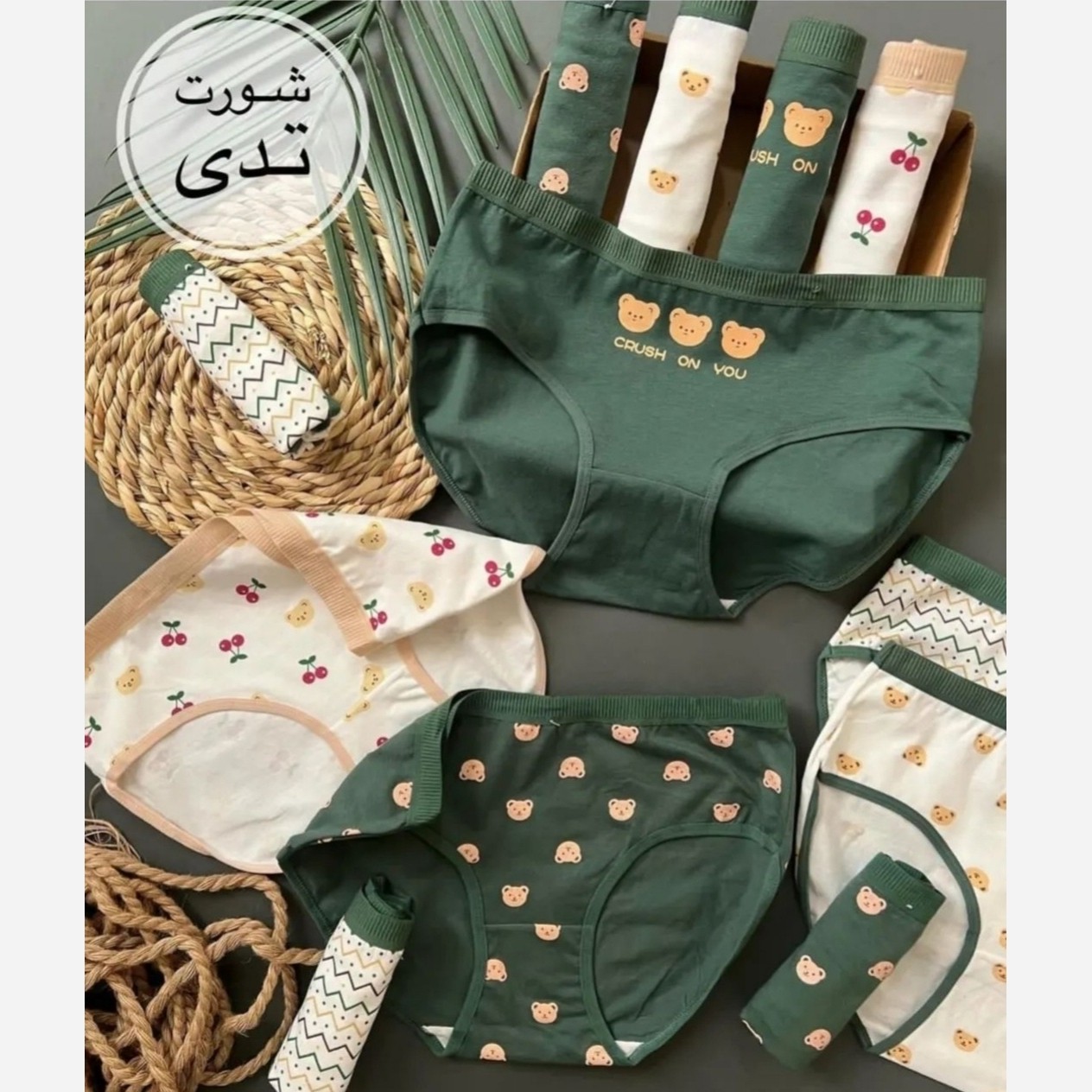 شورت زنانه دخترانه نخ پنبه کبریتی پارچه ترک طرحای میکس کیفیت عالی و تضمینی