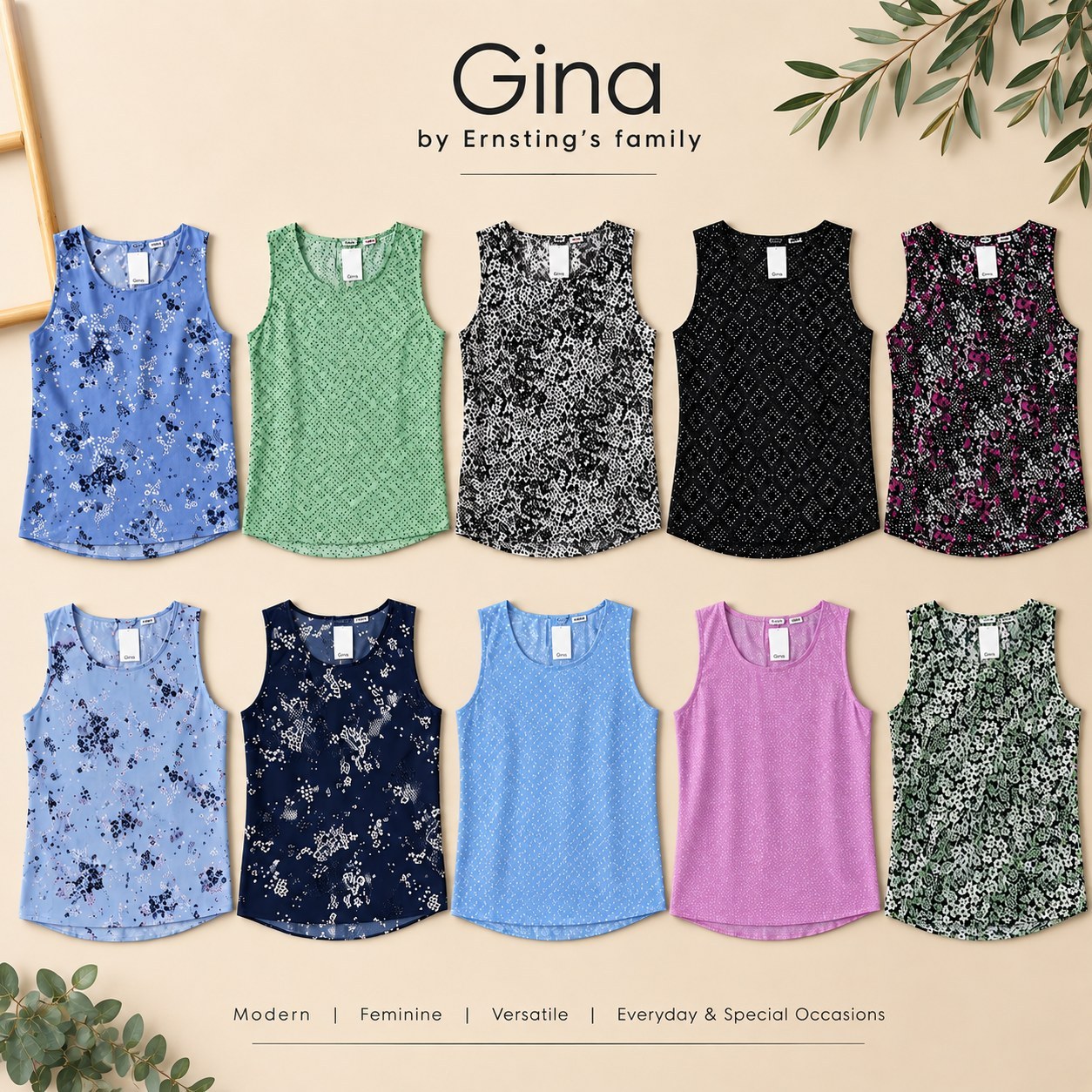 تاپ مجلسی کرپ زنانه برند آلمانی Gina