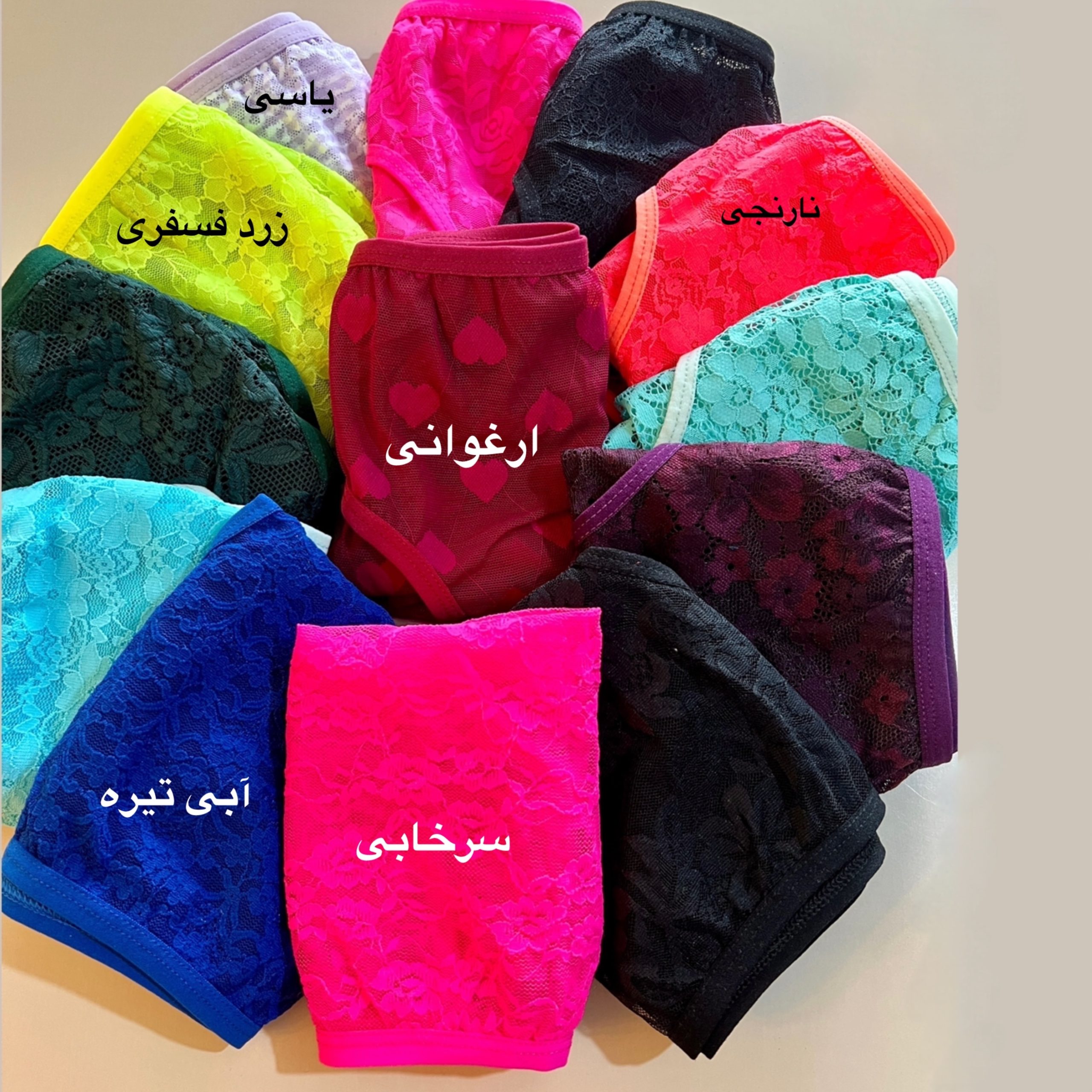 شورت زنانه توری گیپوری سایز 44 تا 48 فاق نخی