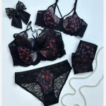 ست شورت و سوتین فنردار لایه ابری مشکی با ایستایی عالی در سه طرح سایز70تا90