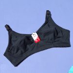 سوتین نخی راحتی دولایه ساده مشکی سایز 60 تا 100 تولیدی مرادخانی