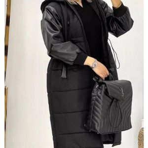 کاپشن نیکا مموری ضدآب آستین چرم