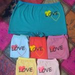 شورت زنانه ودخترانه نخ سایز بزرگ باطرح love در6رنگ