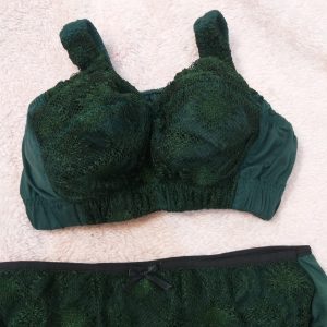 ست سایز بزرگ لباس زیر زنانه سوتین نیم تنه و شورت دست دوز هندی
