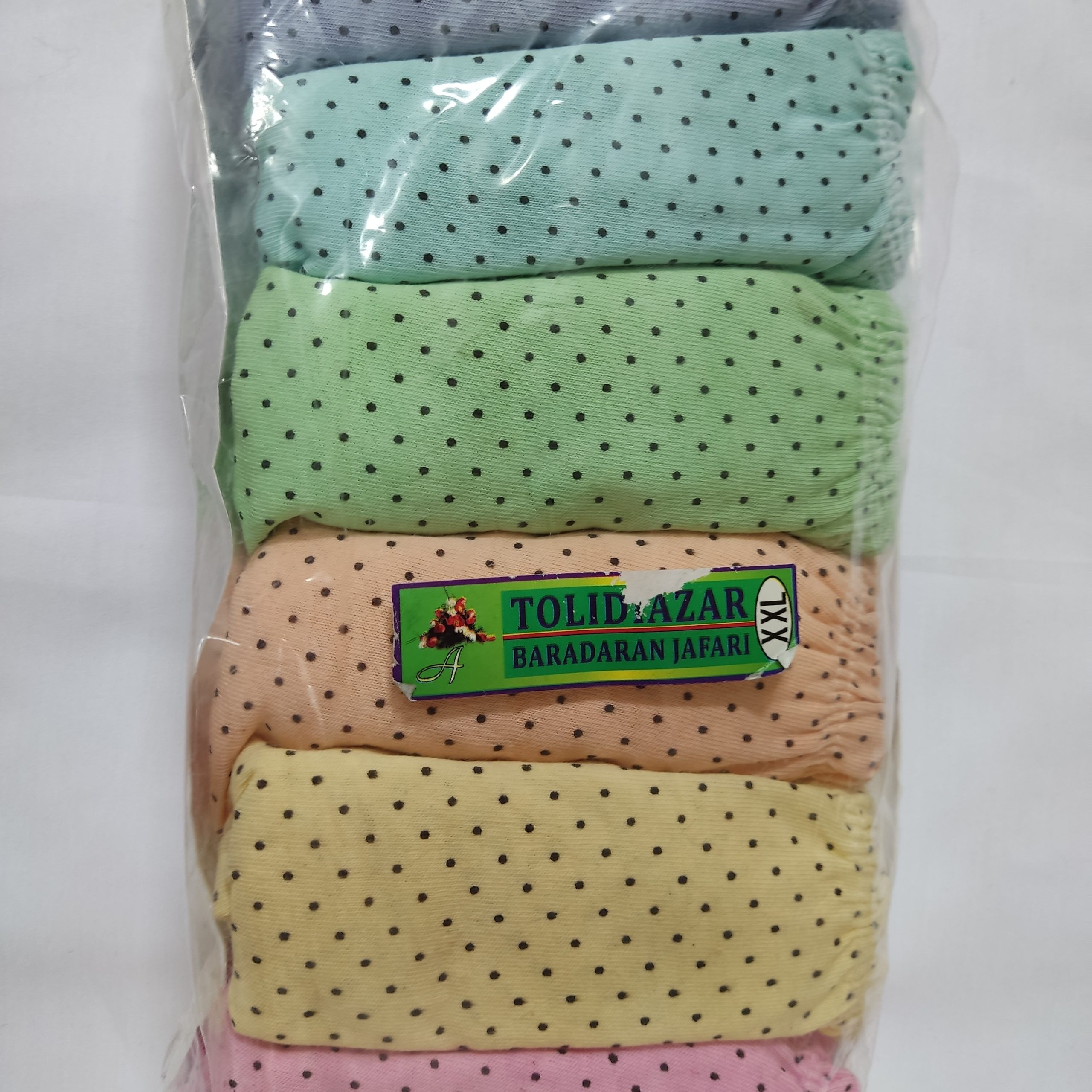 حراج شورت نخی خالدار زنانه سایز xxl جنس اعلا در بسته های 6 عددی مناسب سایزهای 46 و 48 با رنگ بندی زیبا